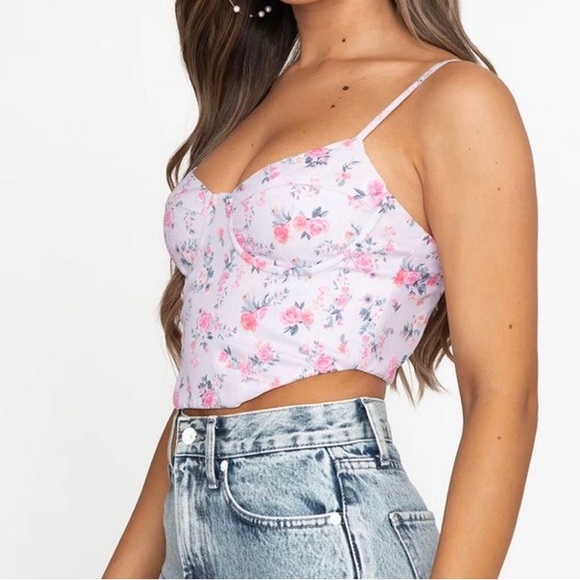 WHITEFOX FLORAL CORSET BUSTIER STYLE TANK 🤍 girly princess vibes - Picture 9 of 9